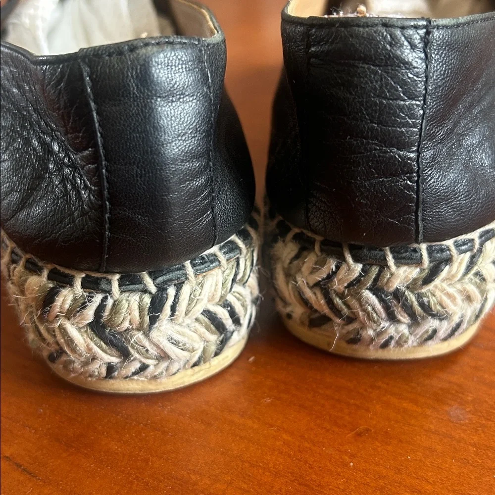 AQUATALIA Jen Black Leather Espadrilles Size 9